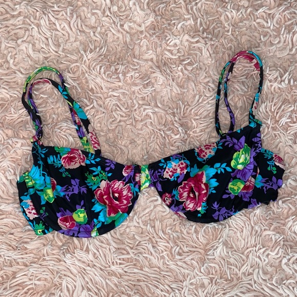 COLORFUL FLORAL PRINT BIKINI TOP • SIZE M • SHI Swim • NWOT - Picture 4 of 4